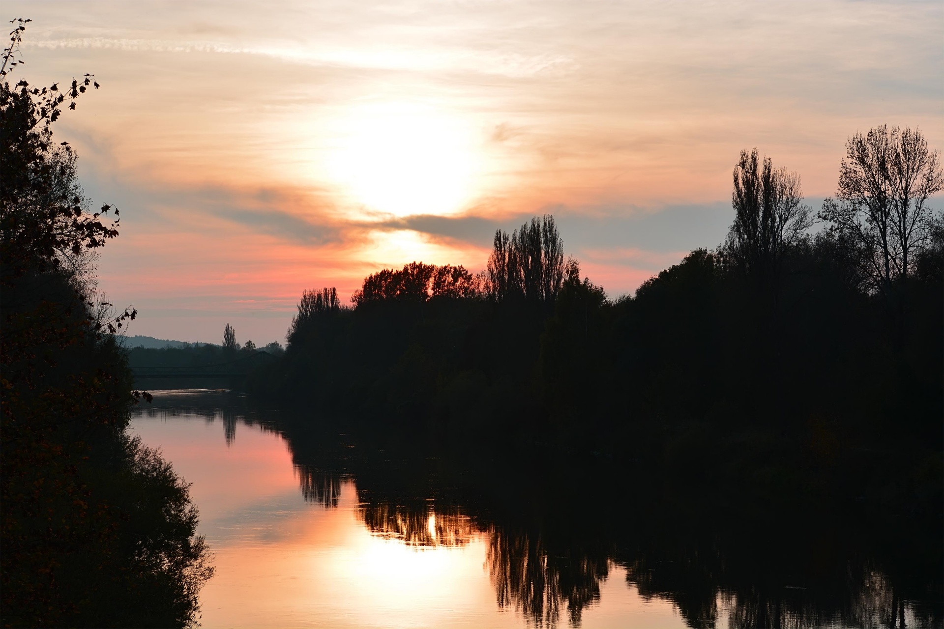 Upė,  Saulėlydis,  Juoda,  Raudona,  Oranžinė,  Vokietija,  Saulėlydis Upėje, Nemokamos Nuotraukos,  Nemokama Licenzija