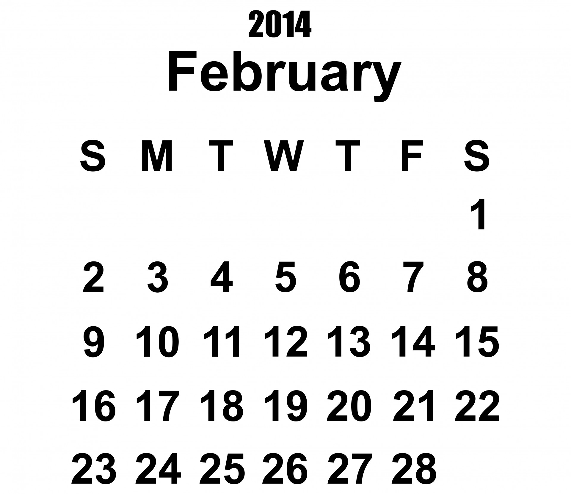 2014 M. Kalendorius & Nbsp,  Vasaris,  2014 & Nbsp,  Kalendorius,  2104,  Vasaris,  Kalendorius,  Šablonas,  Metai,  Data