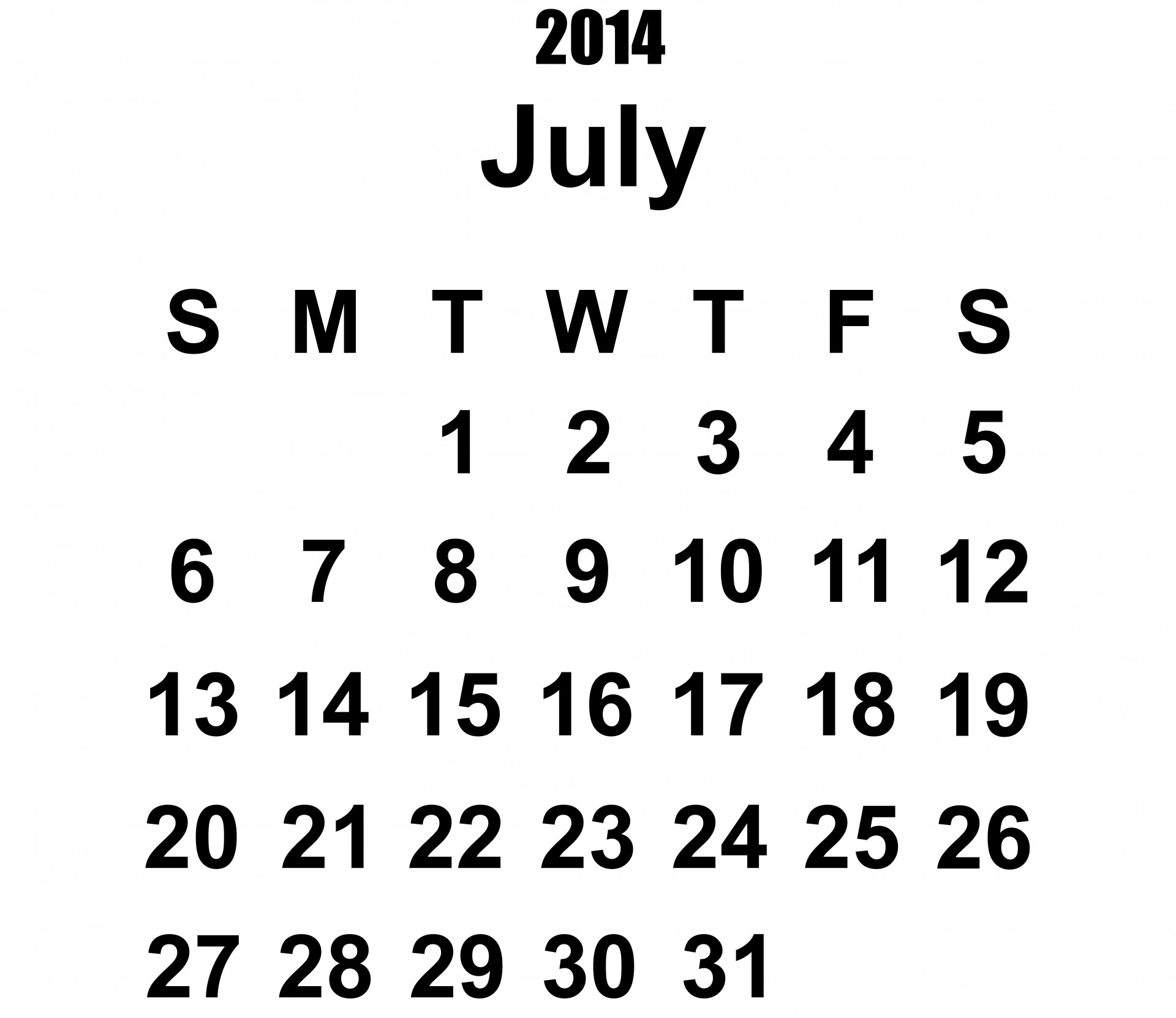 2014 & Nbsp,  Kalendorius & Nbsp,  Liepos Mėn .,  2014 & Nbsp,  Kalendorius,  2014,  Liepa,  Kalendorius,  Šablonas,  Metai
