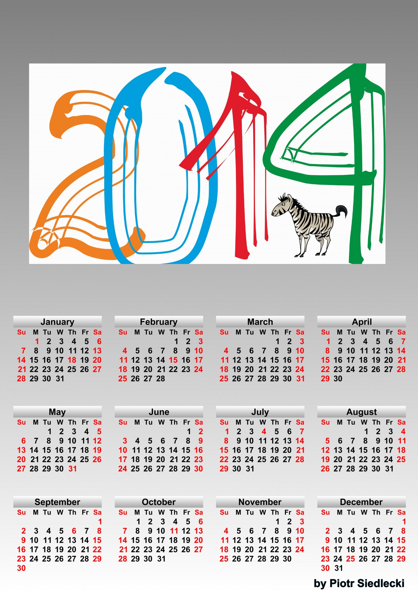 Zebra,  Kalendorius,  2014,  Metai,  Organizatorius,  Mėnuo,  Planavimas,  Rugpjūtis,  Data,  Pirmadienį