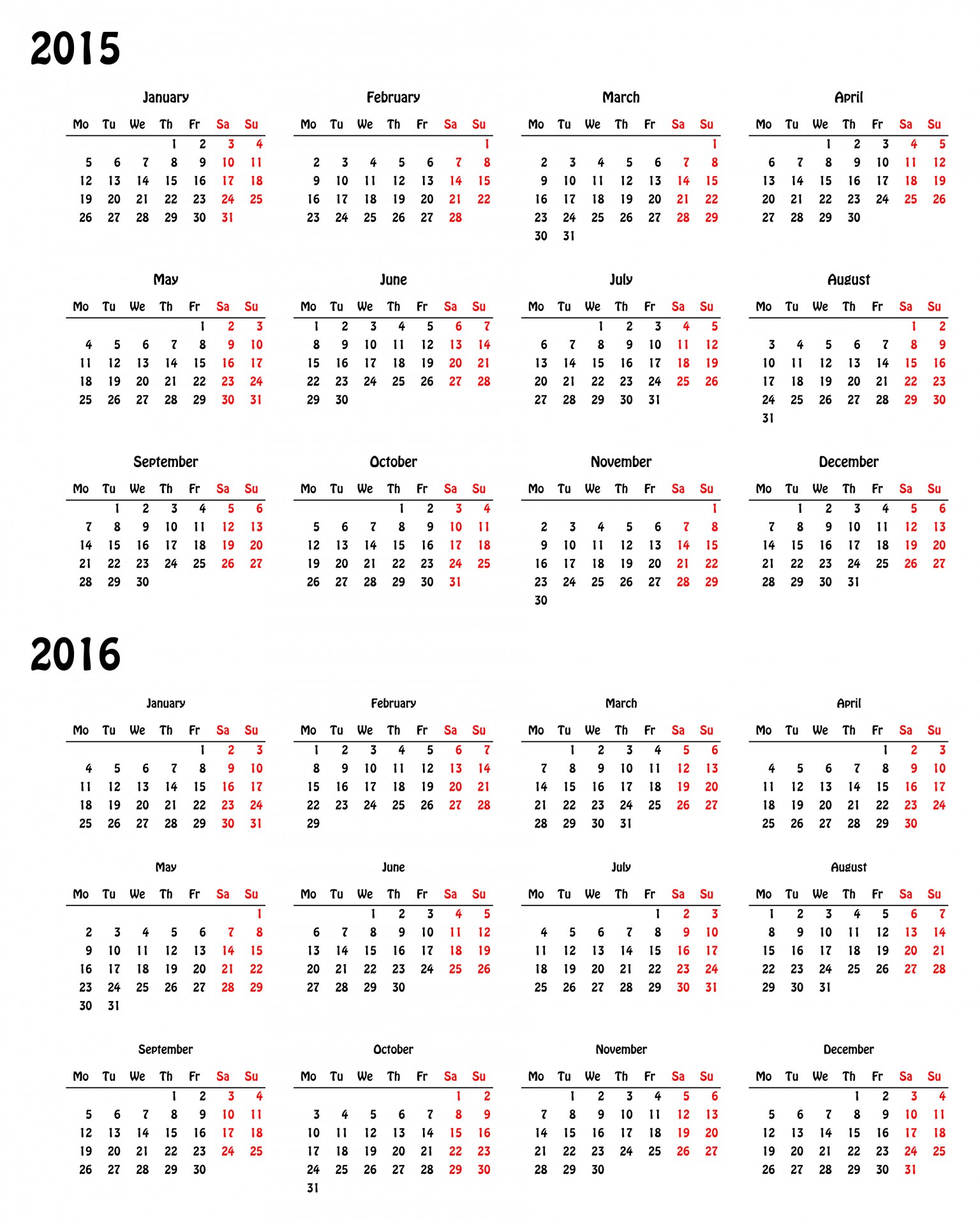2015 M.,  Kalendorius,  2015 & Nbsp,  Kalendorius,  2016 & Nbsp,  Kalendorius,  Spausdinama,  Šablonas,  2015-2016 Kalendorius, Nemokamos Nuotraukos
