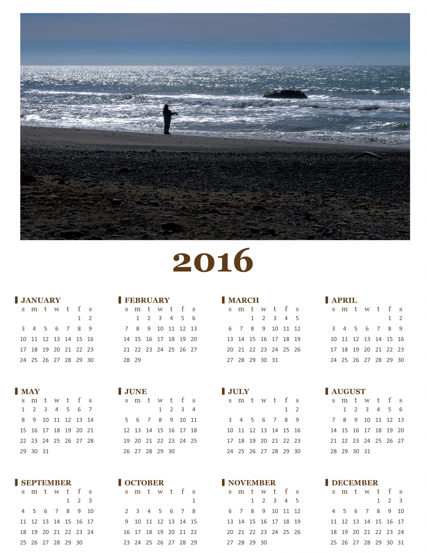 2016,  2016 & Nbsp,  Kalendorius,  Metinis & Nbsp,  Kalendorius,  Vandenynas,  Jūra,  Žvejyba,  Žvejys,  Papludimys