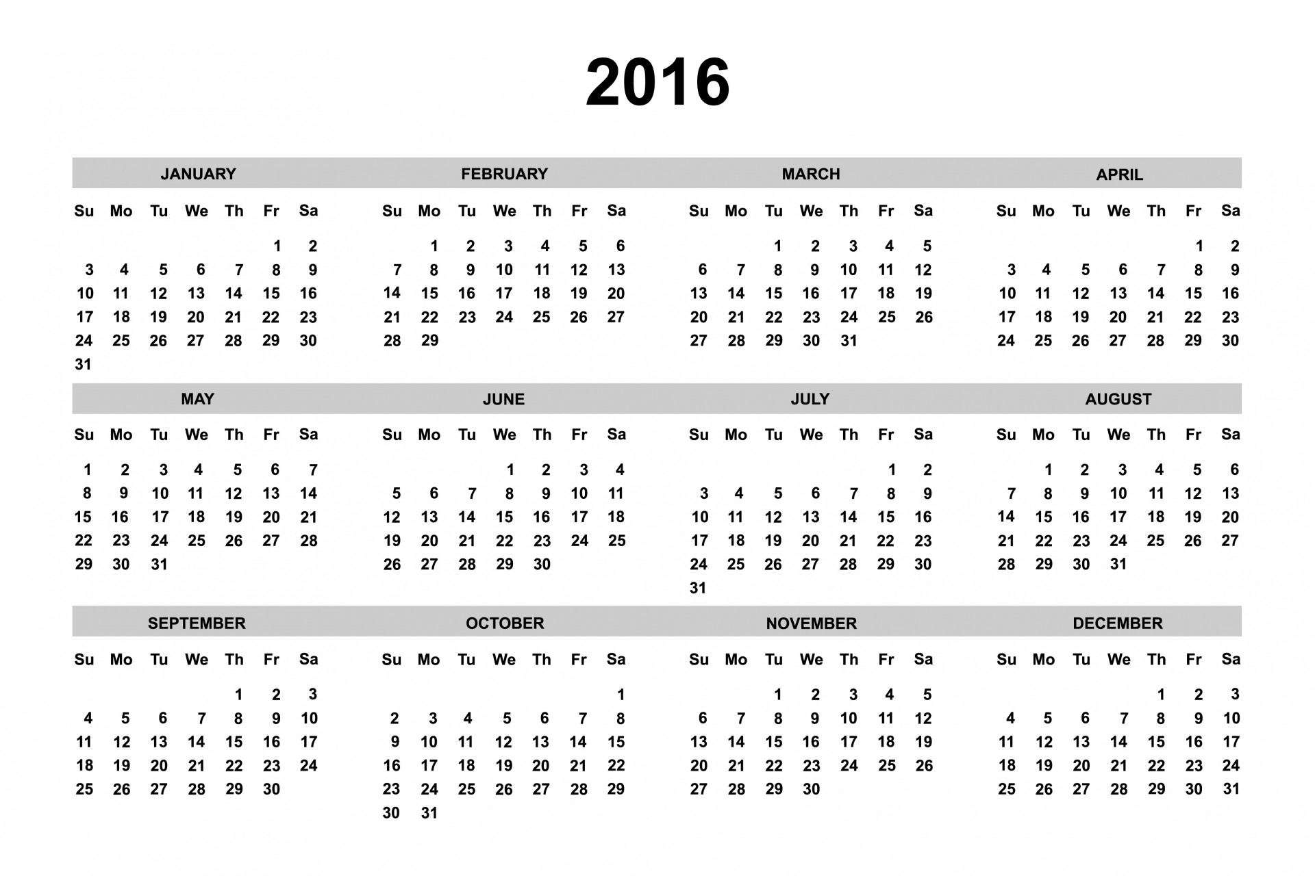 2016 & Nbsp,  Kalendorius,  2016,  Kalendorius,  Šablonas,  Metai,  Data,  Datas,  Dienoraštis,  Planuotojas