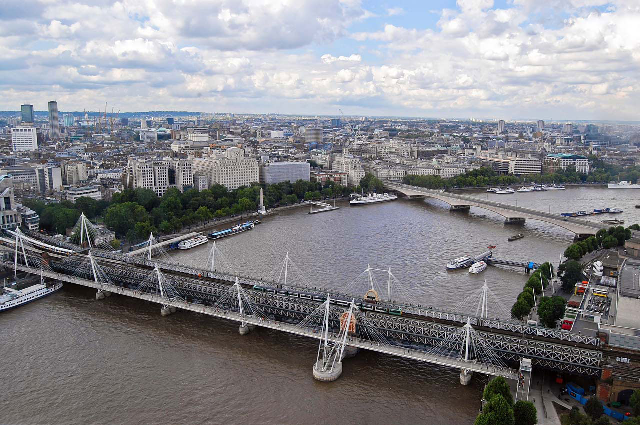 Thames,  Upė,  Vanduo,  Panorama,  Londonas,  Miestas,  Miestas,  Tiltas,  Debesis,  Dangus