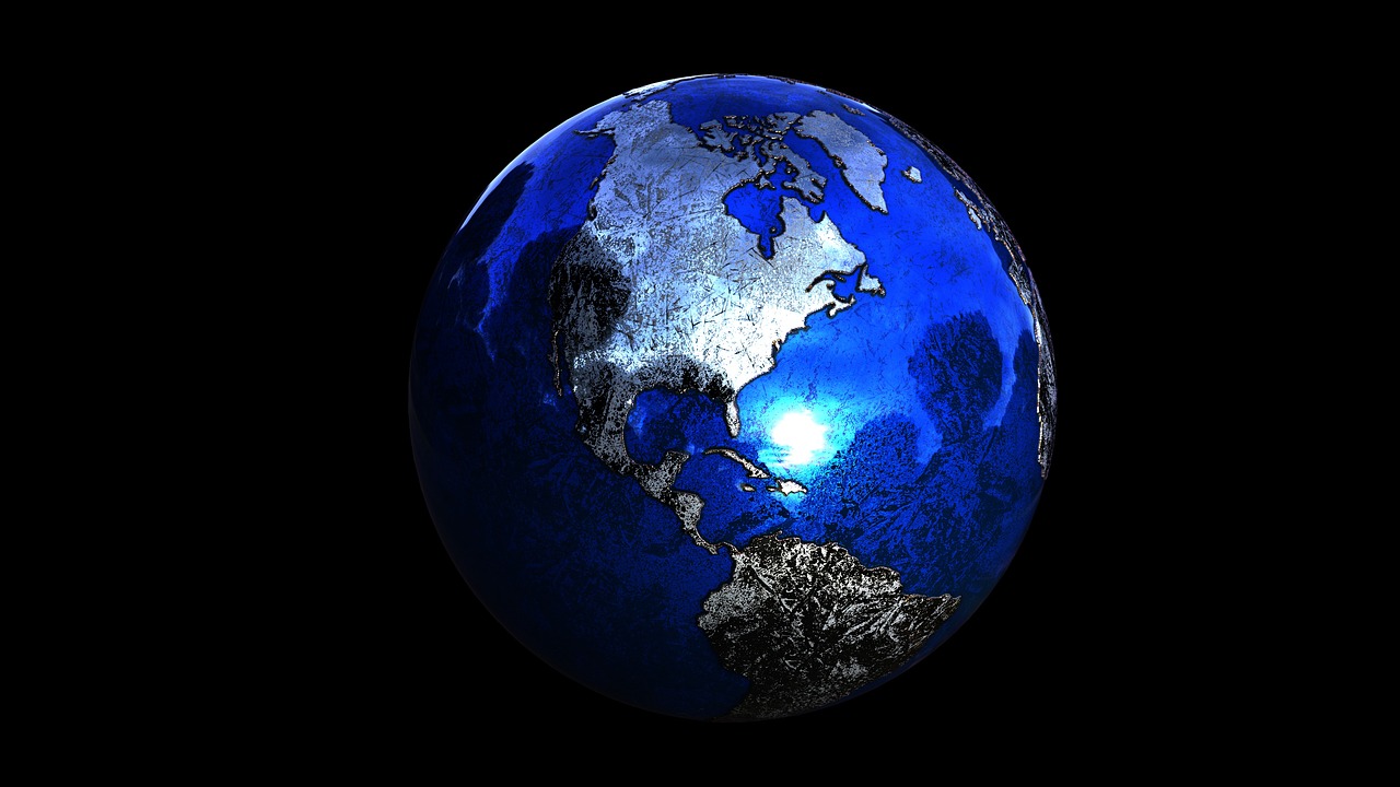 3D Modelis, Pasaulis, Žemė, Geografija, Švietimas, Gaublys, Planeta, Šiaurės Amerika, Pietų Amerika, Europa