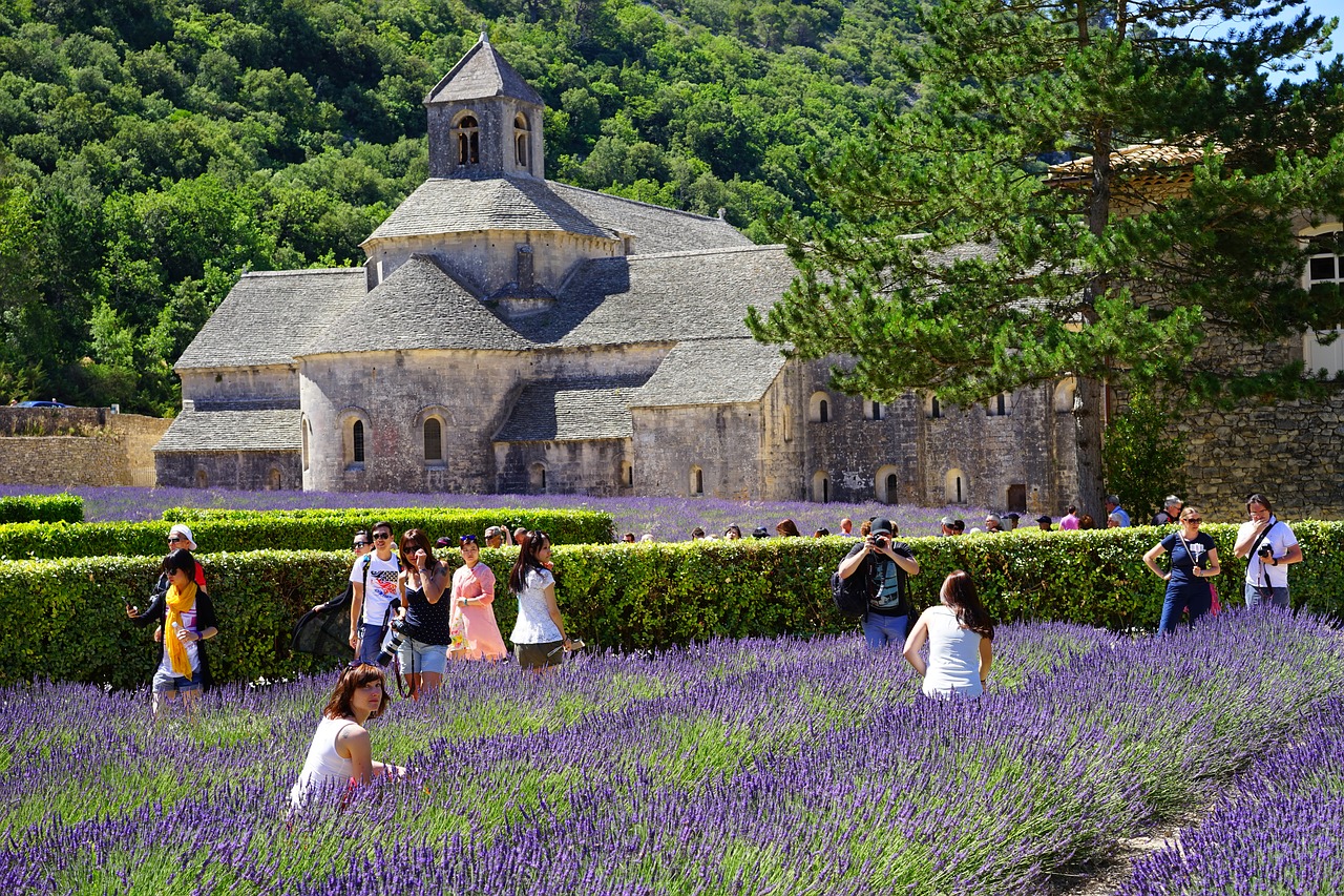 Abbaye De Sénanque, Turizmas, Lankytojai, Žmogus, Asmeninis, Fotografuoti, Foto Pabrėžti, Kokia Puiki Vieta, Daug Aplankytų, Turistų Atrakcijos