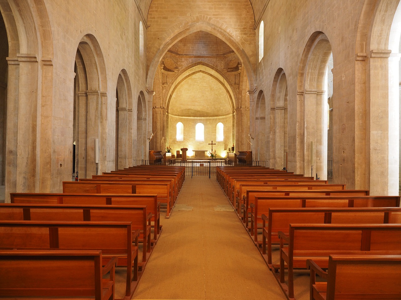 Abatija Bažnyčia, Nave, Bažnyčia, Abbaye De Sénanque, Vienuolynas, Abatija, Notre Dame De Sénanque, Cistercianų Tvarka, Gordes, Vaucluse