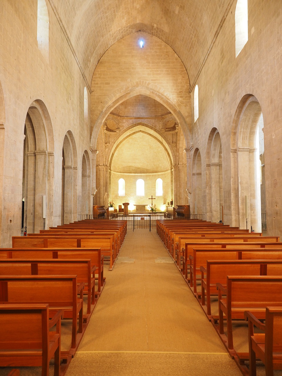 Abatija Bažnyčia, Nave, Skydas, Pažymėtos Statinės Velenų Lubos, Bažnyčia, Abbaye De Sénanque, Vienuolynas, Abatija, Notre Dame De Sénanque, Cistercianų Tvarka