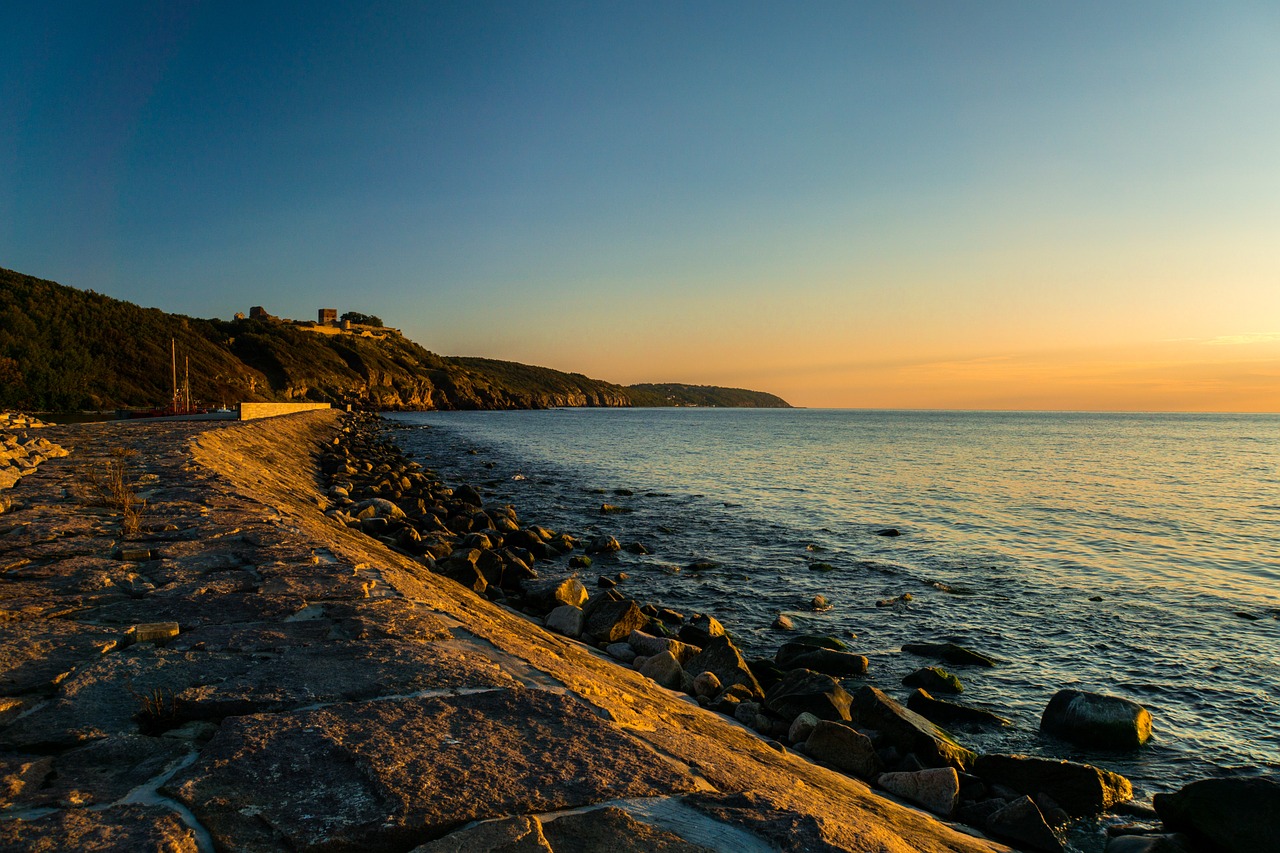 Abendstimmung, Kranto, Jūra, Baltijos Jūra, Bornholm, Twilight, Mėlynas, Oranžinė, Poilsis, Nemokamos Nuotraukos