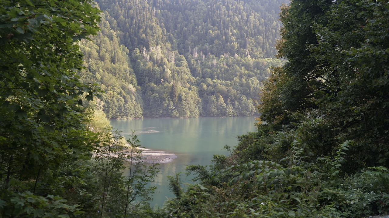 Abchazija, Ritsa, Ežeras, Vanduo, Miškas, Griuvėsiai, Žalumos, Nemokamos Nuotraukos,  Nemokama Licenzija