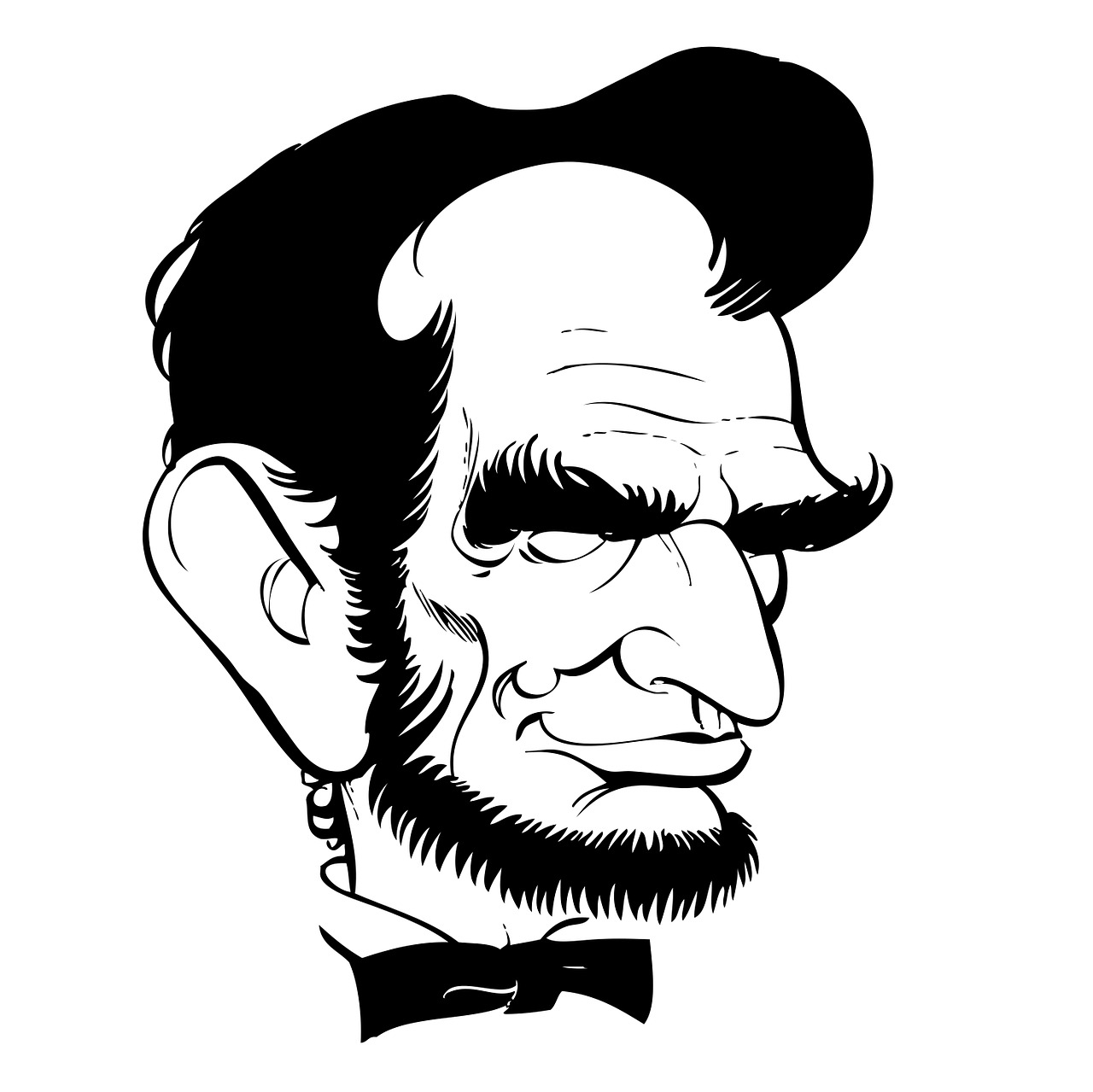 Abraham Lincoln, Karikatūra, Line Art, Animacinis Filmas, Charakteris, Veidas, Humoras, Vyras, Eskizas, Menas