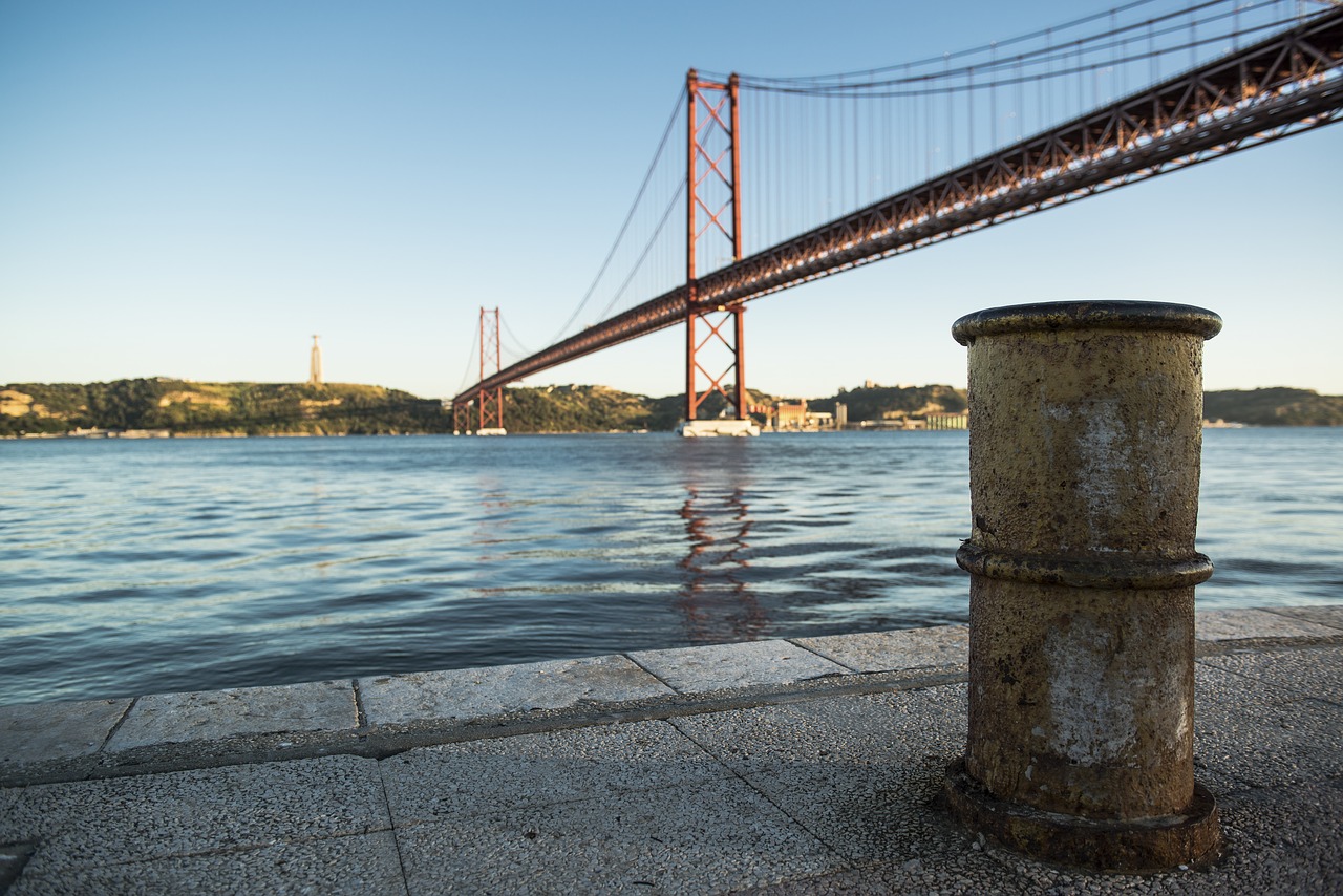 Abril, Tiltas, Tejo, Lisbonas, Portugal, Kabantis Tiltas, Uostas, Lisboa, Vaizdas, Paminklas