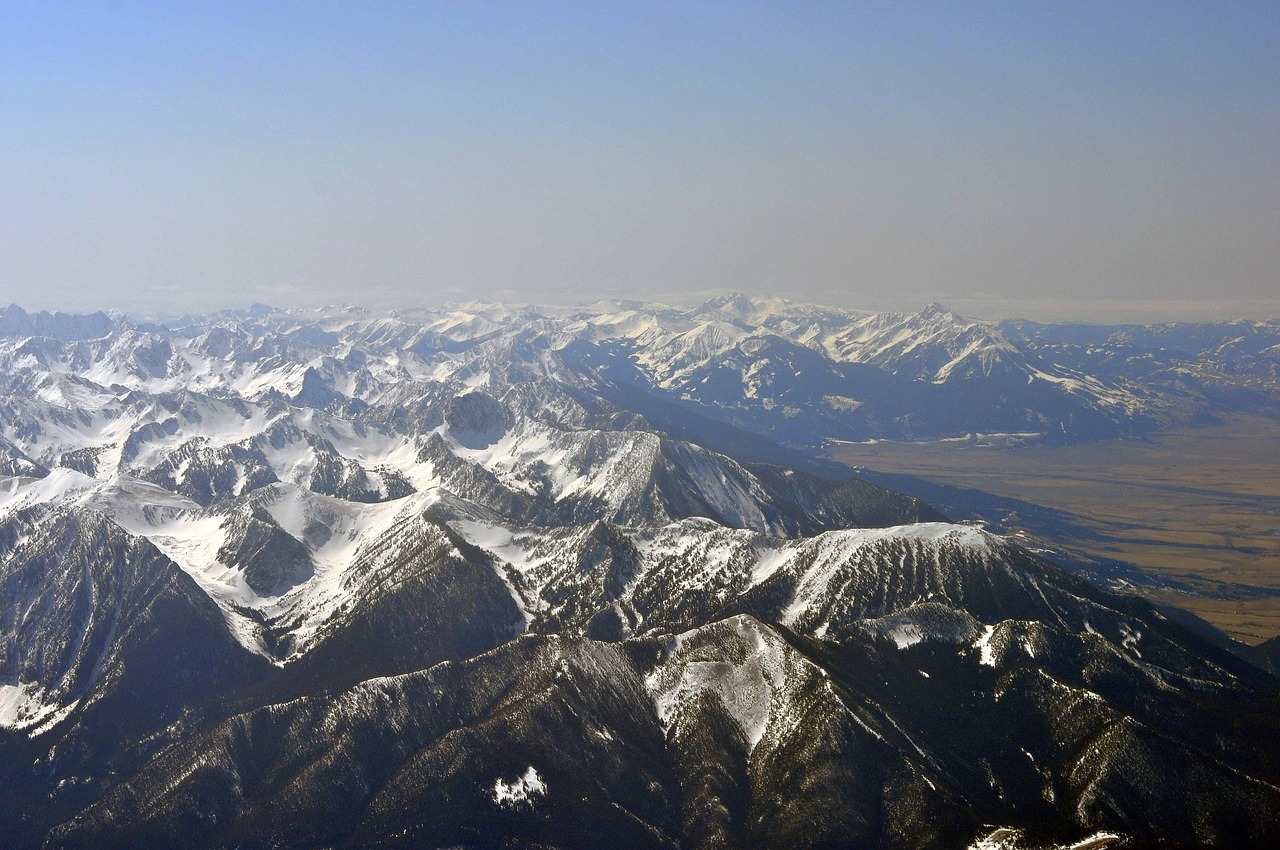 Absarokos Kalnų Slėnis, Geltonojo Akmens Nacionalinis Parkas, Montana, Usa, Migla, Sniegas, Kraštovaizdis, Debesys, Lauke, Miškas