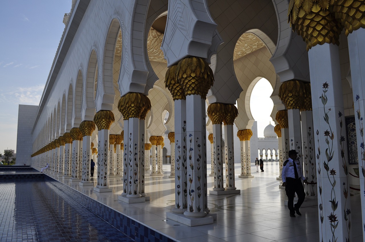 Abu Dabis, Didžioji Mečetė, Saulė, Architektūra, Islamas, Musulmonas, Zayed, Nemokamos Nuotraukos,  Nemokama Licenzija