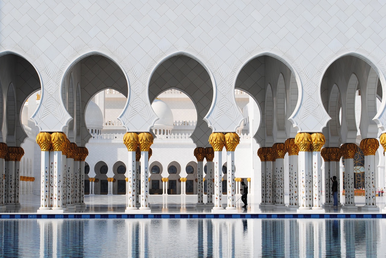 Abu Dabis, Balta Mečetė, Emiratai, Islamas, Architektūra, Sheikh Zayid Mečetė, Orientuotis, Nemokamos Nuotraukos,  Nemokama Licenzija