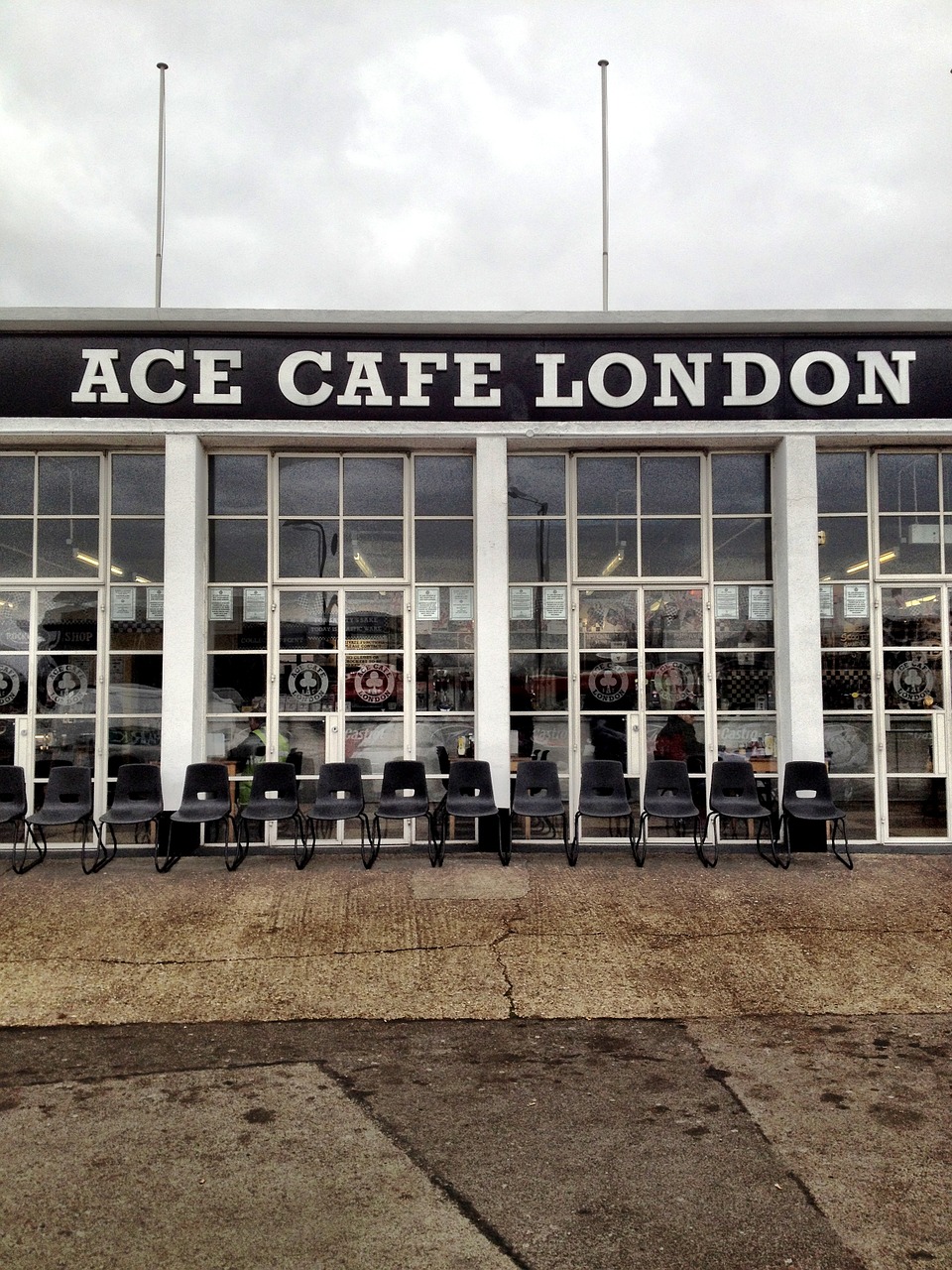 Ace Cafe, Kavinė, Gatvė, Žinomas, Londonas, Anglija, Ace, Gerti, Blackjack, Pusryčiai