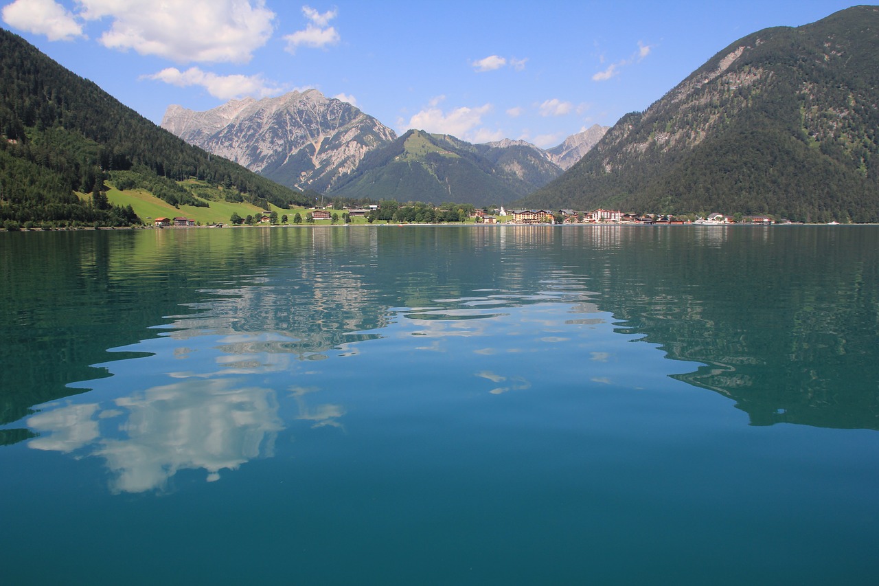 Achensee, Tyrol, Austria, Tirolo Alpės, Gamta, Ežeras, Panorama, Kraštovaizdis, Alpių, Kalnai