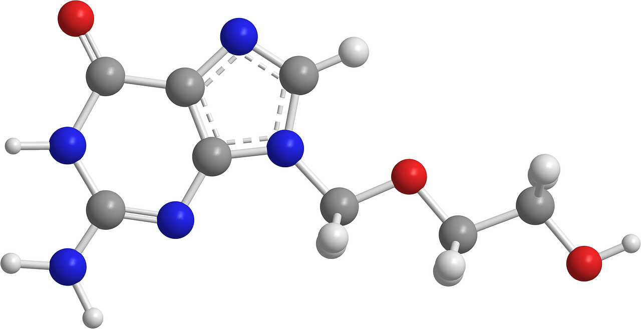 Acikloviras, Antivirusinis, Molekulės, 3D, Organinė Chemija, Nemokamos Nuotraukos,  Nemokama Licenzija