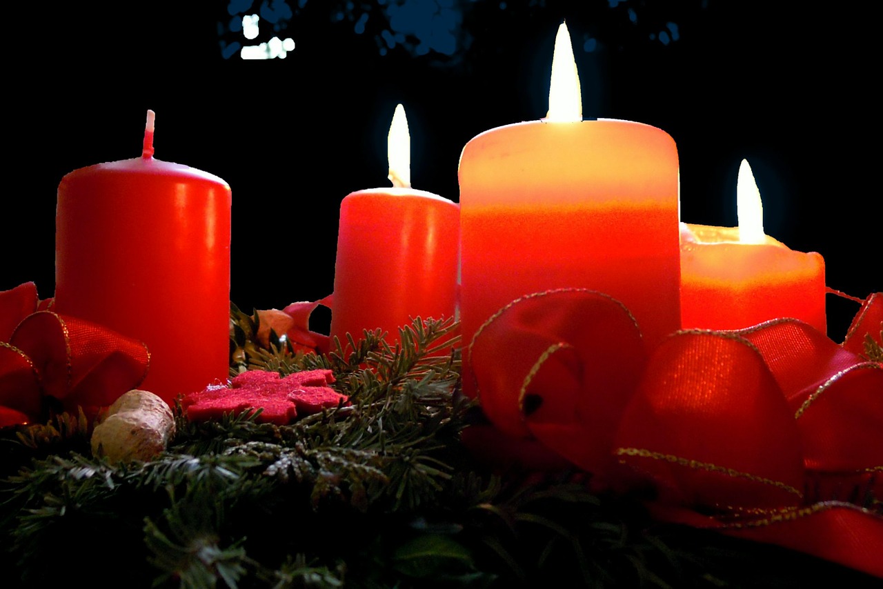 Atvykimo Vainikas, Žvakės, Adventas, Žvakių Šviesa, Kontempliatyvas, Gruodžio Mėn ., Kalėdų Laikas, Kalėdos, Šiluma, Šviesa