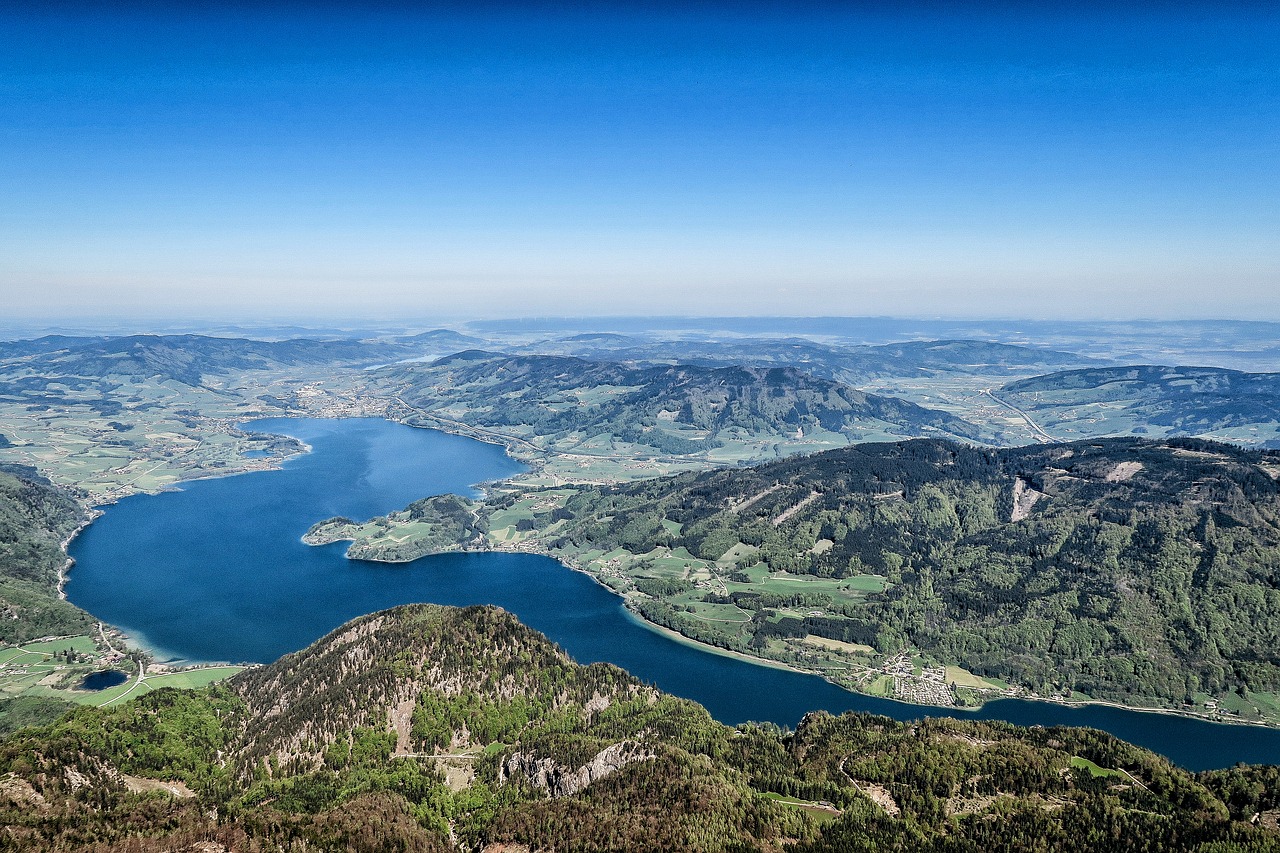 Oro Vaizdas, Dienos Šviesa, Lapija, Miškas, Kalvos, Horizontas, Sala, Ežeras, Kraštovaizdis, Kalnai