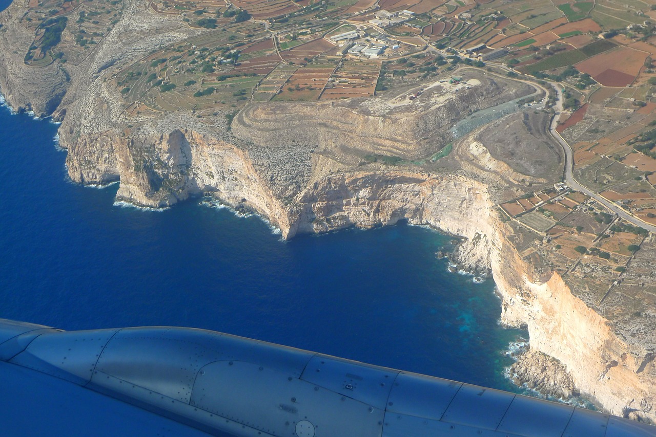 Oro Vaizdas, Uolos, Dingli Uolos, Kraštovaizdis, Malta, Viduržemio Jūros, Kelionė, Iš Viršaus, Vaizdas, Aukštas