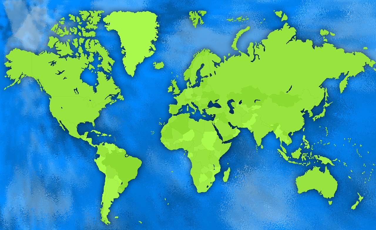 Afrika, Amerikietis, Antarctica, Menas, Asija, Asia Map, Australia, Australijos Žemėlapis, Fonas, Mėlynas