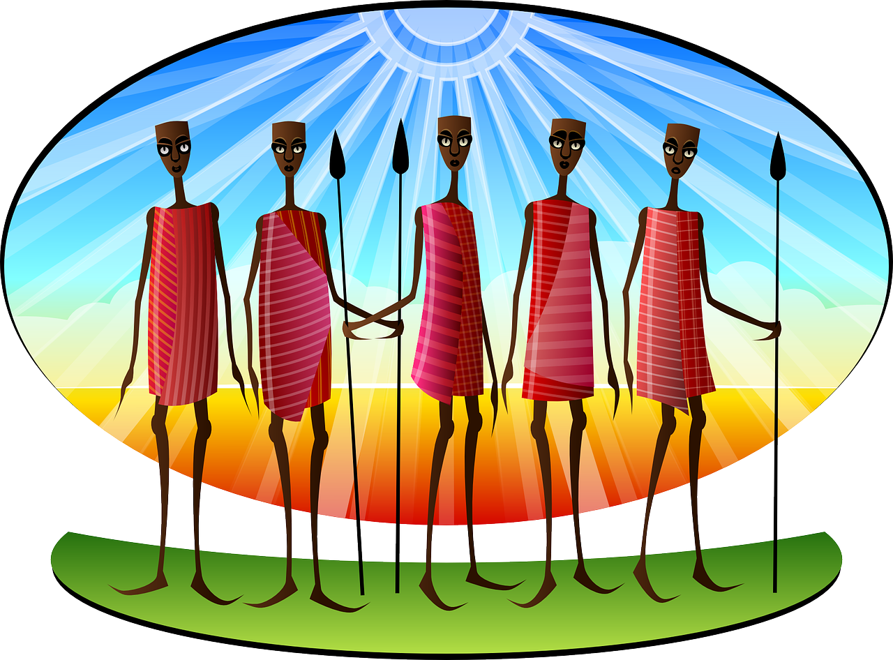 Afrika, Afrikos, Spalvinga, Spalvos, Kultūra, Masai, Tribal, Gentis, Asmuo, Liaudies