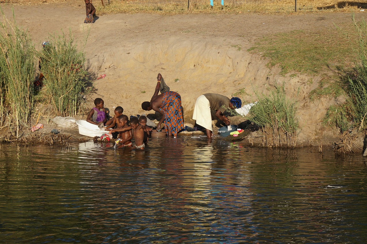 Afrika, Kwando, Šeima, Plauti, Skalbimo Diena, Nemokamos Nuotraukos,  Nemokama Licenzija