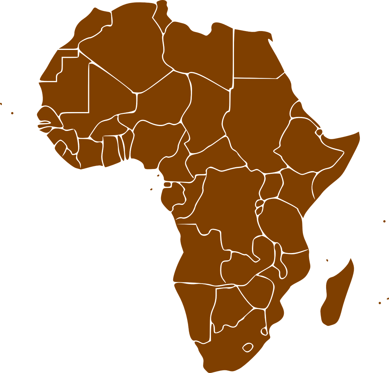 Afrika, Žemynas, Žemėlapis, Ruda, Valstijos, Nemokama Vektorinė Grafika, Nemokamos Nuotraukos,  Nemokama Licenzija