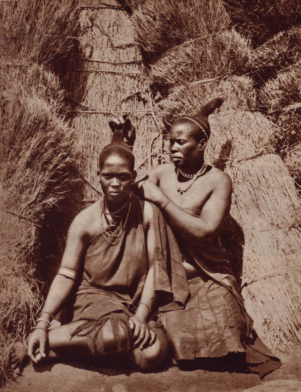 Afrikos, Zulu, Moteris, Tradicinis, Vintage, Pietų Afrika, Tribal, Namelis, Maždaug, 1920