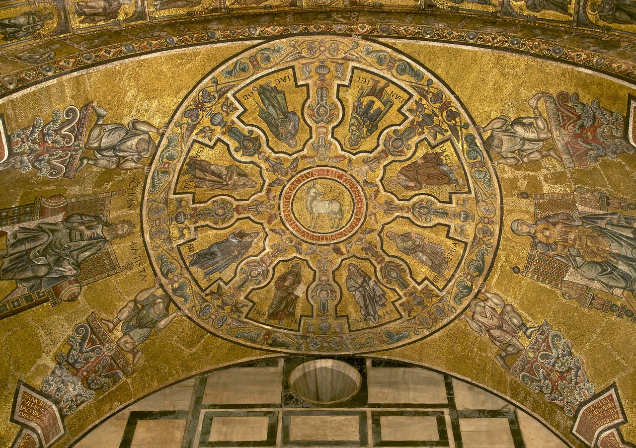 Agnus Dei Pranašai, Baptistery, Florencija, Mozaika, Skydas, Istorinis, Meno Kūriniai, Auksinis, Dažymas, Nemokamos Nuotraukos