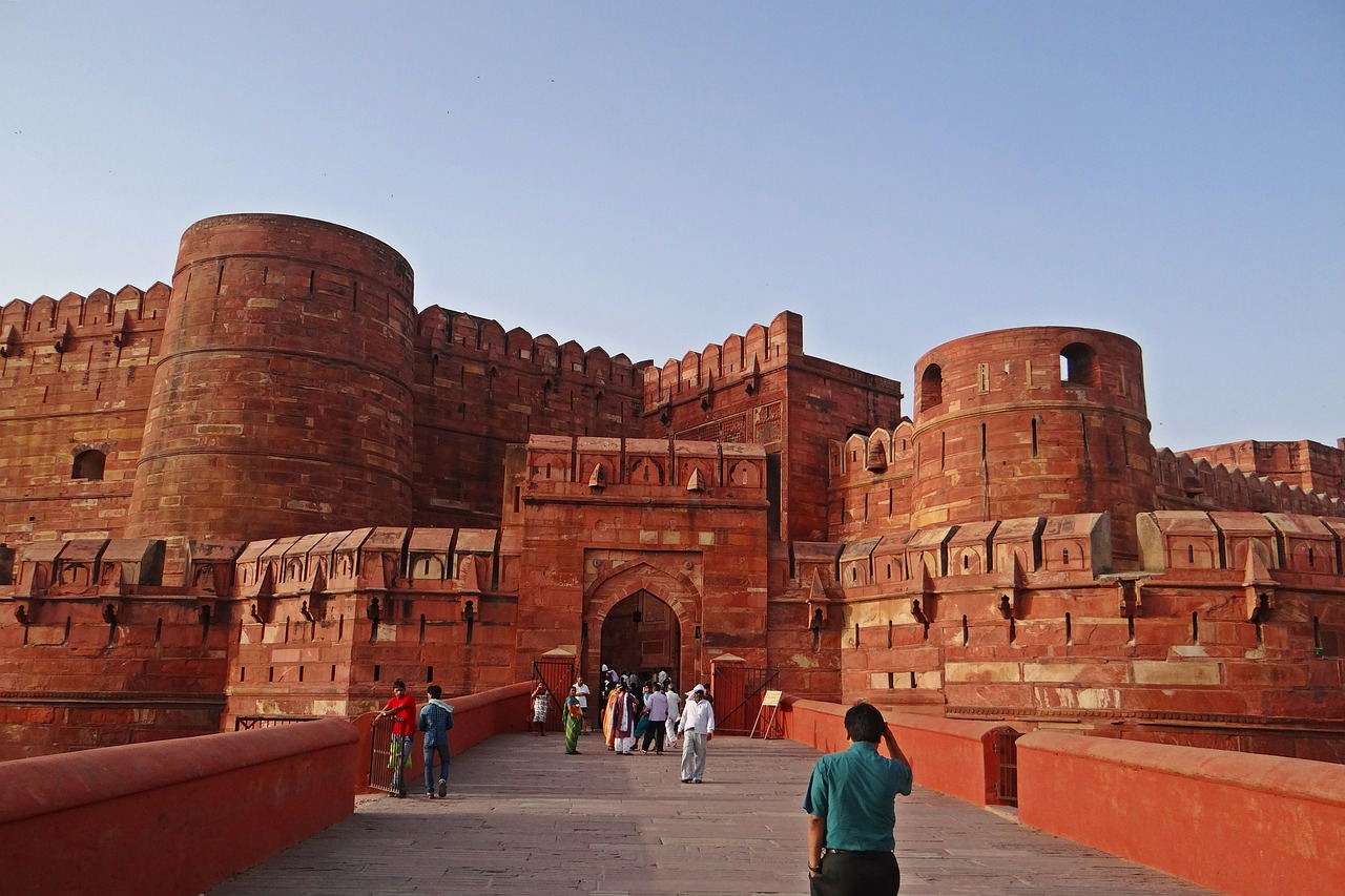 Agra Fortas, Unesco Paveldo Vieta, Pilis, Pagrindinis Įėjimas, Istorinis, Architektūra, Moghuls, Rožinis Smiltainis, Rūmai, Fortifikacija
