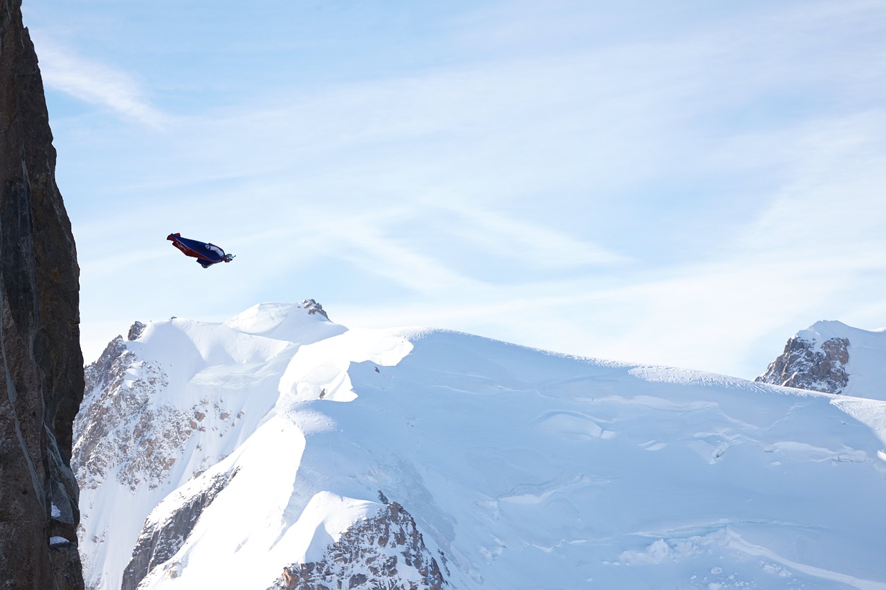 Aiguille Du Midi, Wingsuit, Kalnai, Chamonix, Nemokamos Nuotraukos,  Nemokama Licenzija