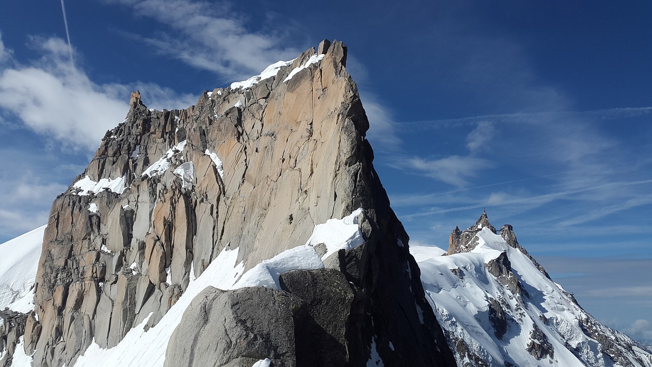 Aiguille Du Midi, Midi-Plano Kraigas, Rognan Du Planas, Chamonix, Aukšti Kalnai, Kalnai, Alpių, Aukščiausiojo Lygio Susitikimas, Sniegas, Aukštas