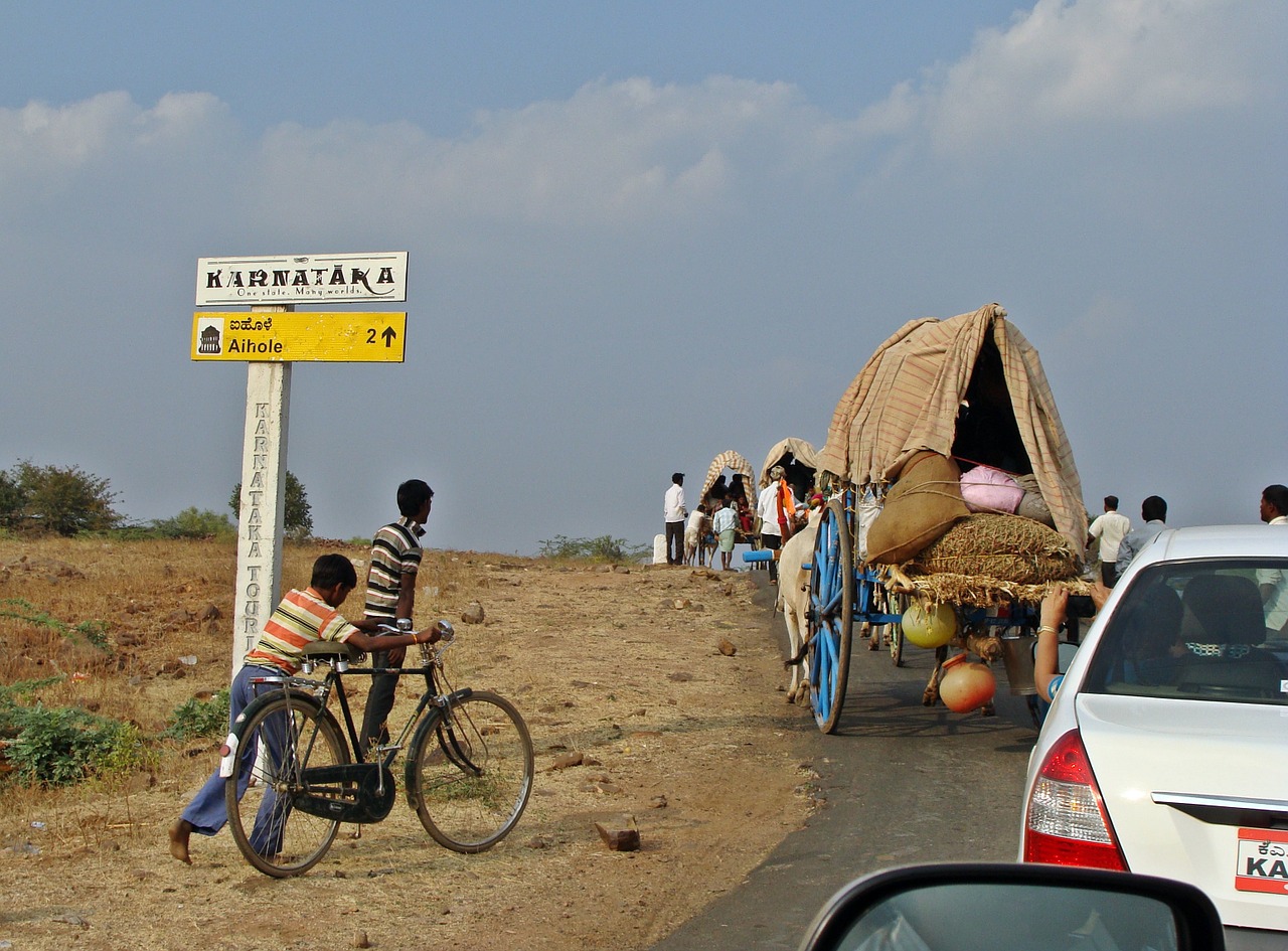 Aihole, Kelias, Karnataka, Bulių Vežimėlis, Kaimas, Indija, Krepšelis, Nemokamos Nuotraukos,  Nemokama Licenzija