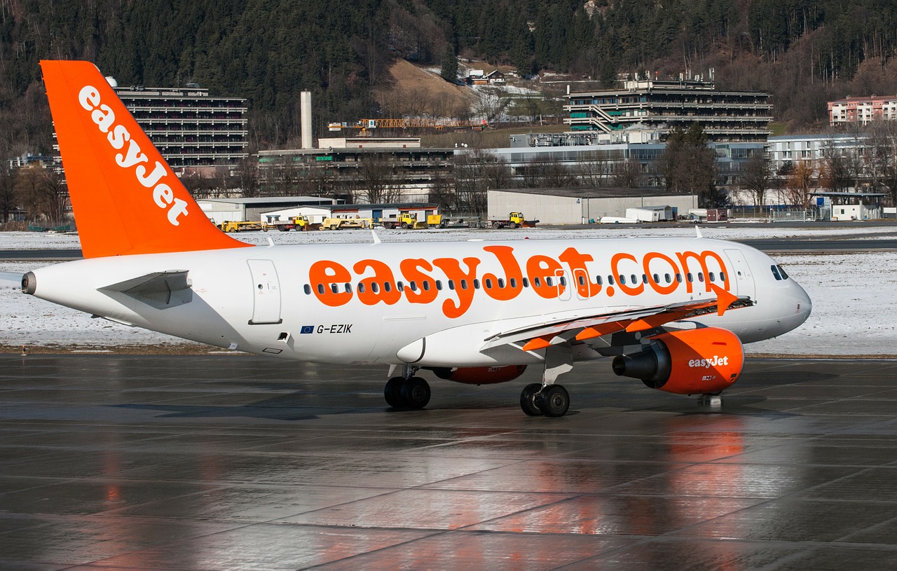 Airbus, A319, Easyjet, Lėktuvas, Aviakompanija, Innsbruck, Austria, Oro Uostas, Tarmac, Dangas