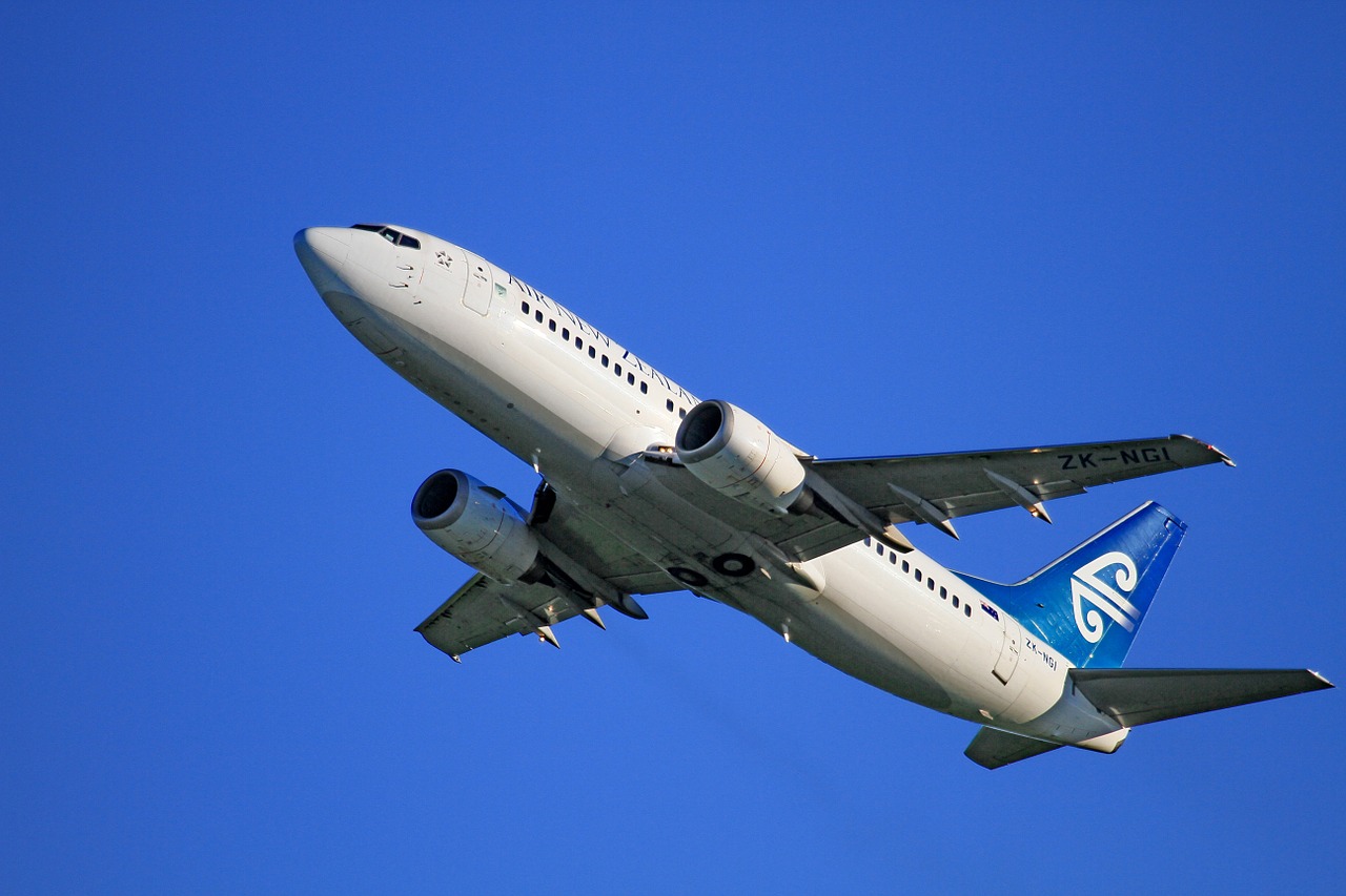 Orlaivio Kilimas, Oro Naujasis Zelandas, Boeing 737-319, Keleiviniai Orlaiviai, Lėktuvas, Dangus, Blu, Tarša, Transportas, Kelionė