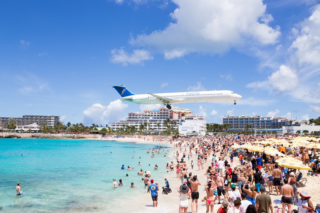 Lėktuvas, Maho Paplūdimys, Šventasis Martinas, Sint Maarten, Papludimys, Maho, Sala, Oro Uostas, Nusileidimas, Krantas