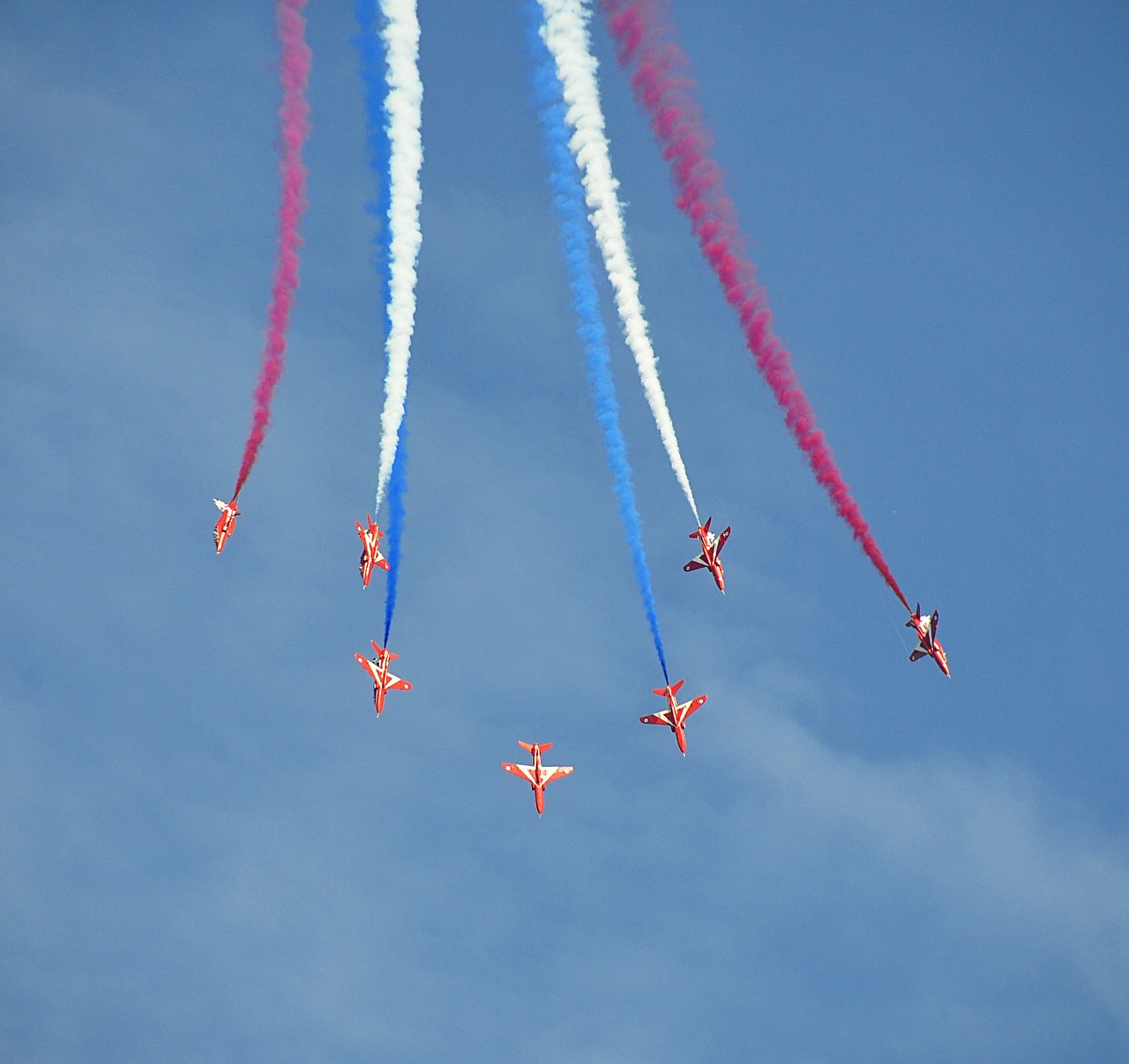 Oro Šou, Raudonos Rodyklės, Naikintuvai, Lėktuvas, Lėktuvas, Formavimas, Skraidantis, Rodyti, Aerobatic, Aviacija