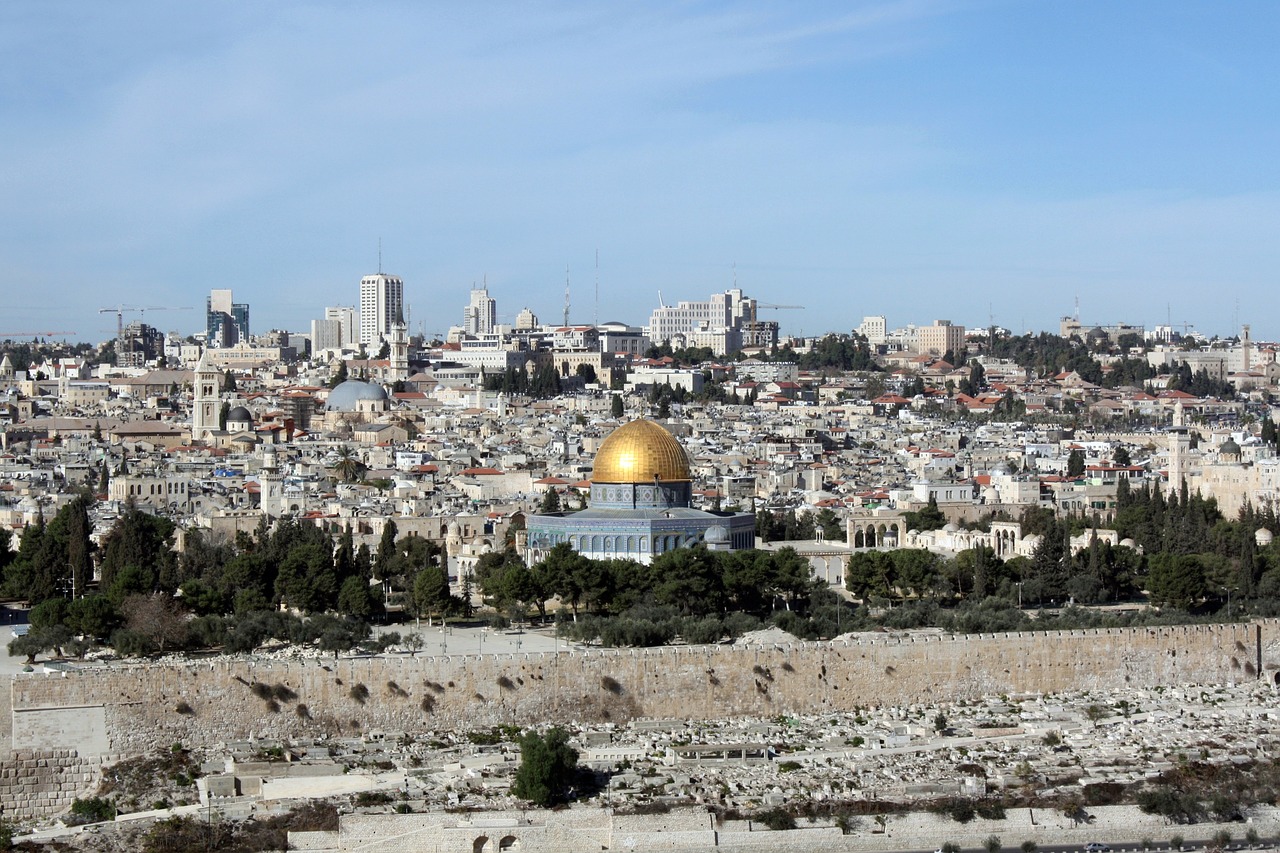 Al-Aqsa Mečetė, Uolos Kupolas, Sventoji Zeme, Jeruzalė, Izraelis, Tikėjimas, Piligrimystė, Paminklai, Musulmonai, Panorama