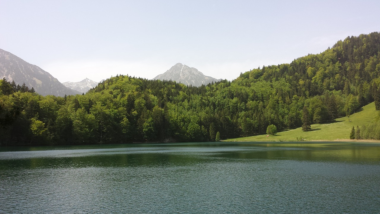 Alatsee, Allgäu, Idilija, Vanduo, Vis Dar, Vasara, Kalnai, Gražus Oras, Vaizdingas, Alpių