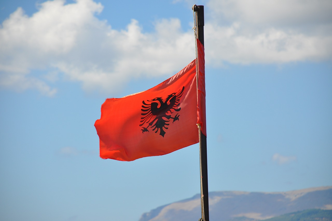 Albania, Tautinė Vėliava, Balkanai, Nemokamos Nuotraukos,  Nemokama Licenzija