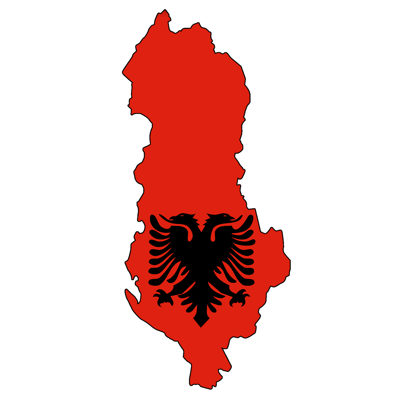 Albania, Žemėlapis, Vėliava, Žemė, Šalis, Sienos, Amerikos Valstijos, Sausumos Sienos, Usa, Spalvinga