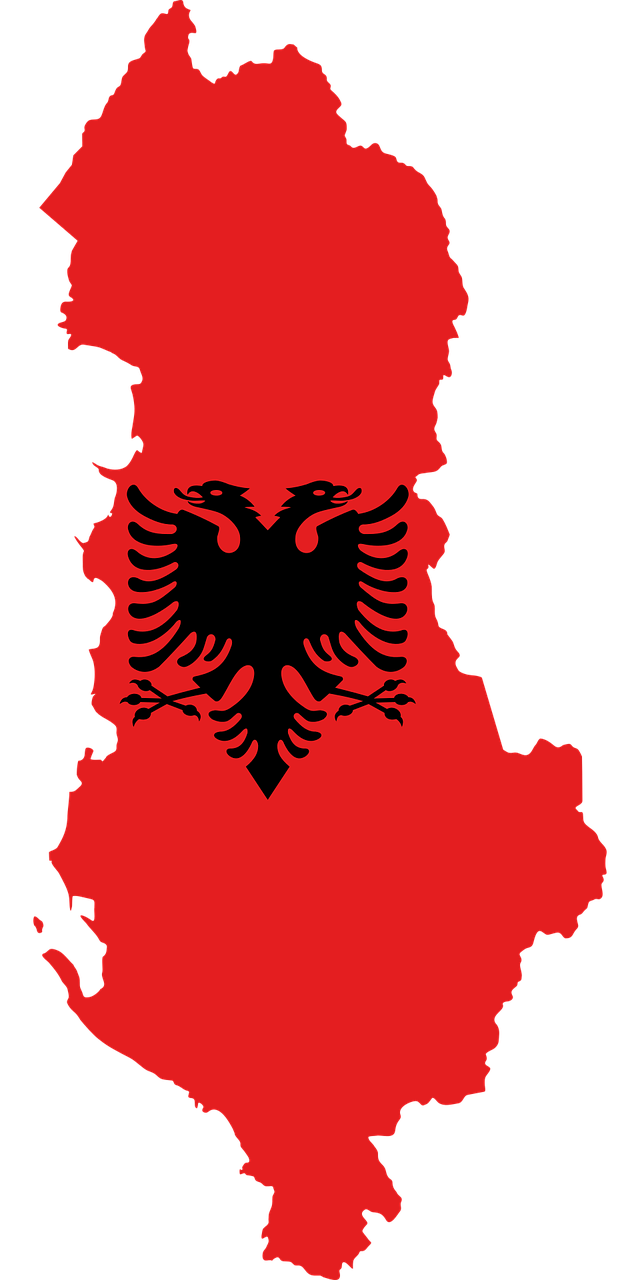 Albania, Šalis, Europa, Vėliava, Sienos, Žemėlapis, Tauta, Geografija, Kartografija, Svg