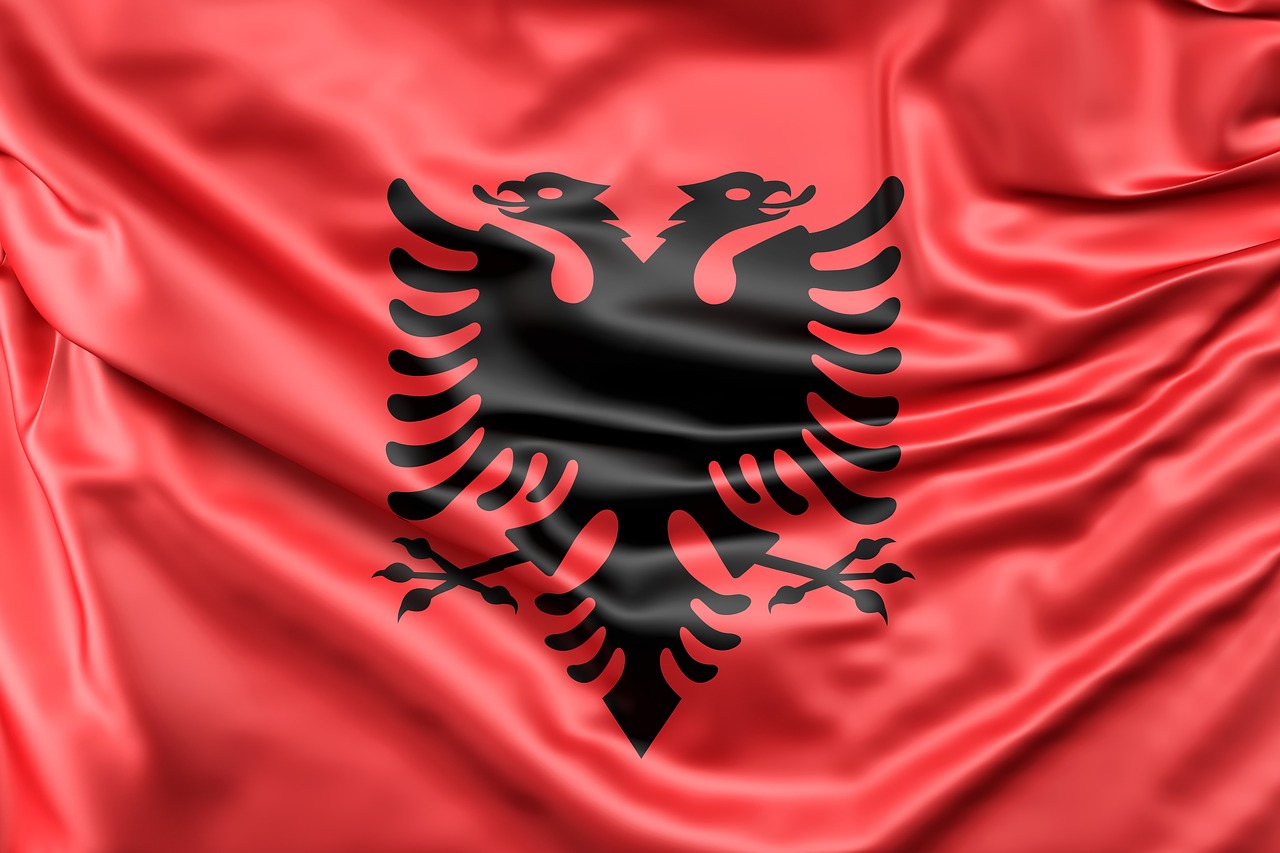Albania, Vėliava, Europa, Raudona, Šilkas, Ženklas, Simbolis, Ženminbi, Šalis, Laisvė