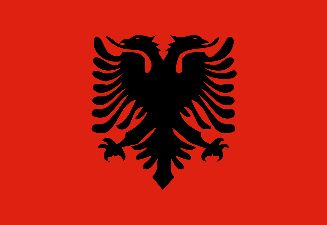 Albania, Vėliava, Nacionalinis, Simbolis, Šalis, Albanian, Tauta, Ženklas, Europa, Nemokama Vektorinė Grafika