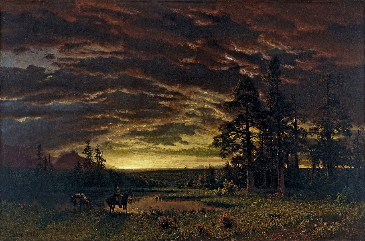 Albert Bierstadt, Dažymas, Menas, Meno, Meniškumas, Aliejus Ant Drobės, Kraštovaizdis, Dangus, Debesys, Gamta