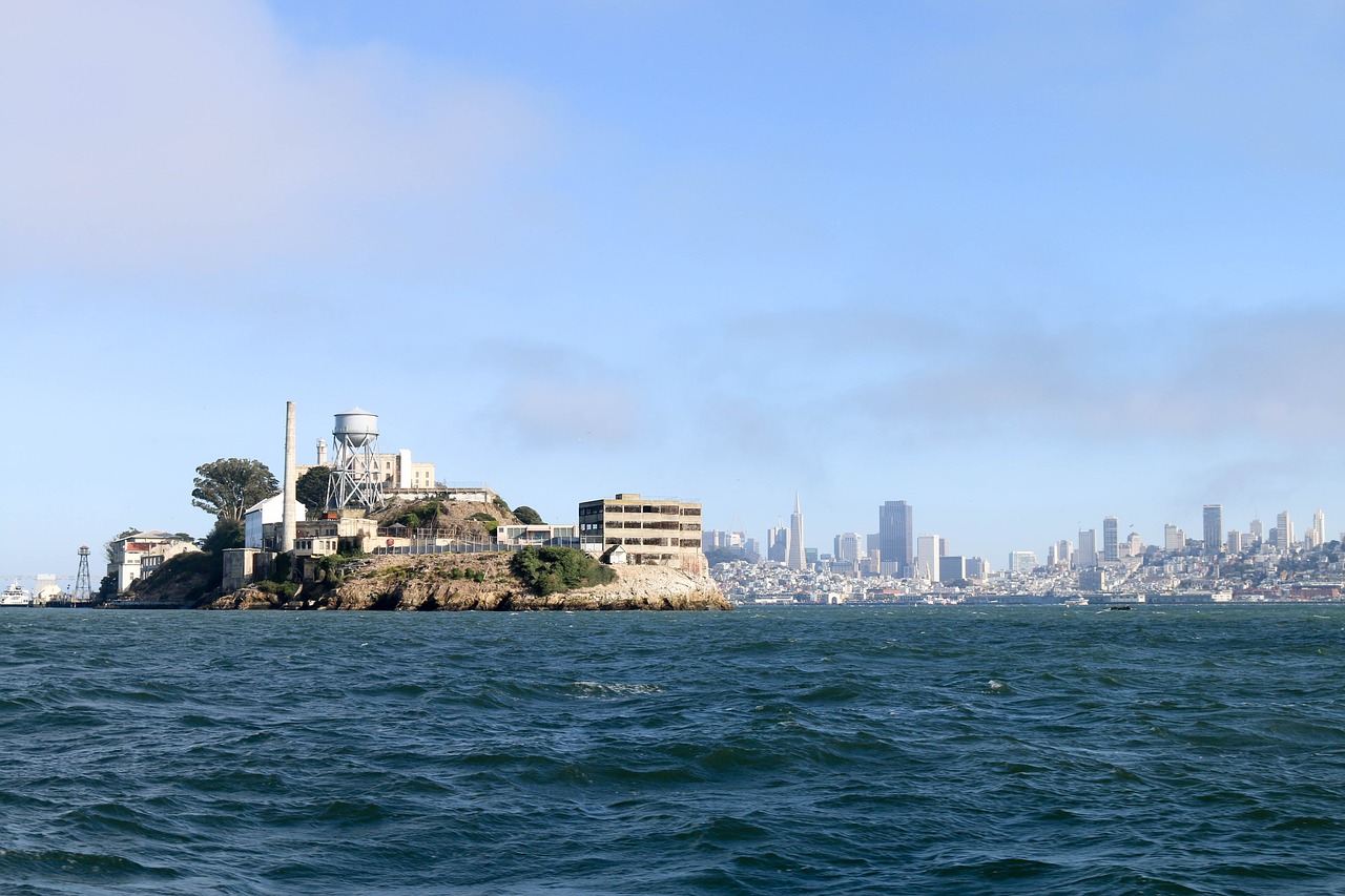 Alcatraz, San Franciskas, Kalėjimas, Sala, Kalėjimas, Istorinis, Kalifornija, Vanduo, Kelionė, Nemokamos Nuotraukos