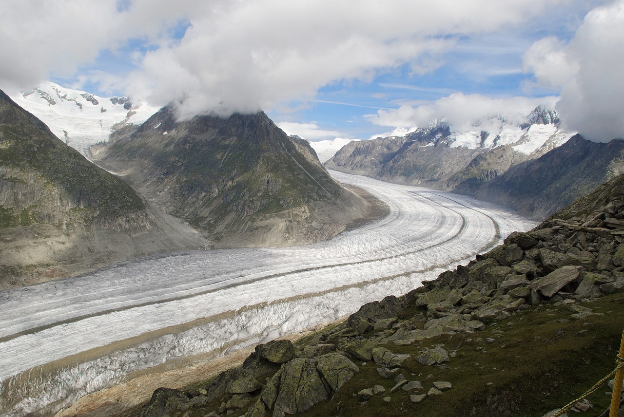 Aletsch Ledynas, Sniegas, Kalnai, Alpių, Centrinė Šveicarija, Aukštybinių Kalnų Kelionė, Tvirtas, Kraštovaizdis, Nemokamos Nuotraukos,  Nemokama Licenzija