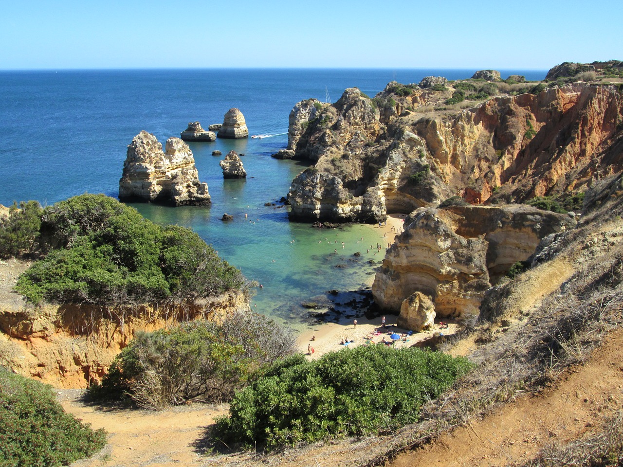 Algarve, Lagos, Portugal, Jūra, Šventė, Papludimys, Vanduo, Kranto, Nuostabus Paplūdimys, Įlanka